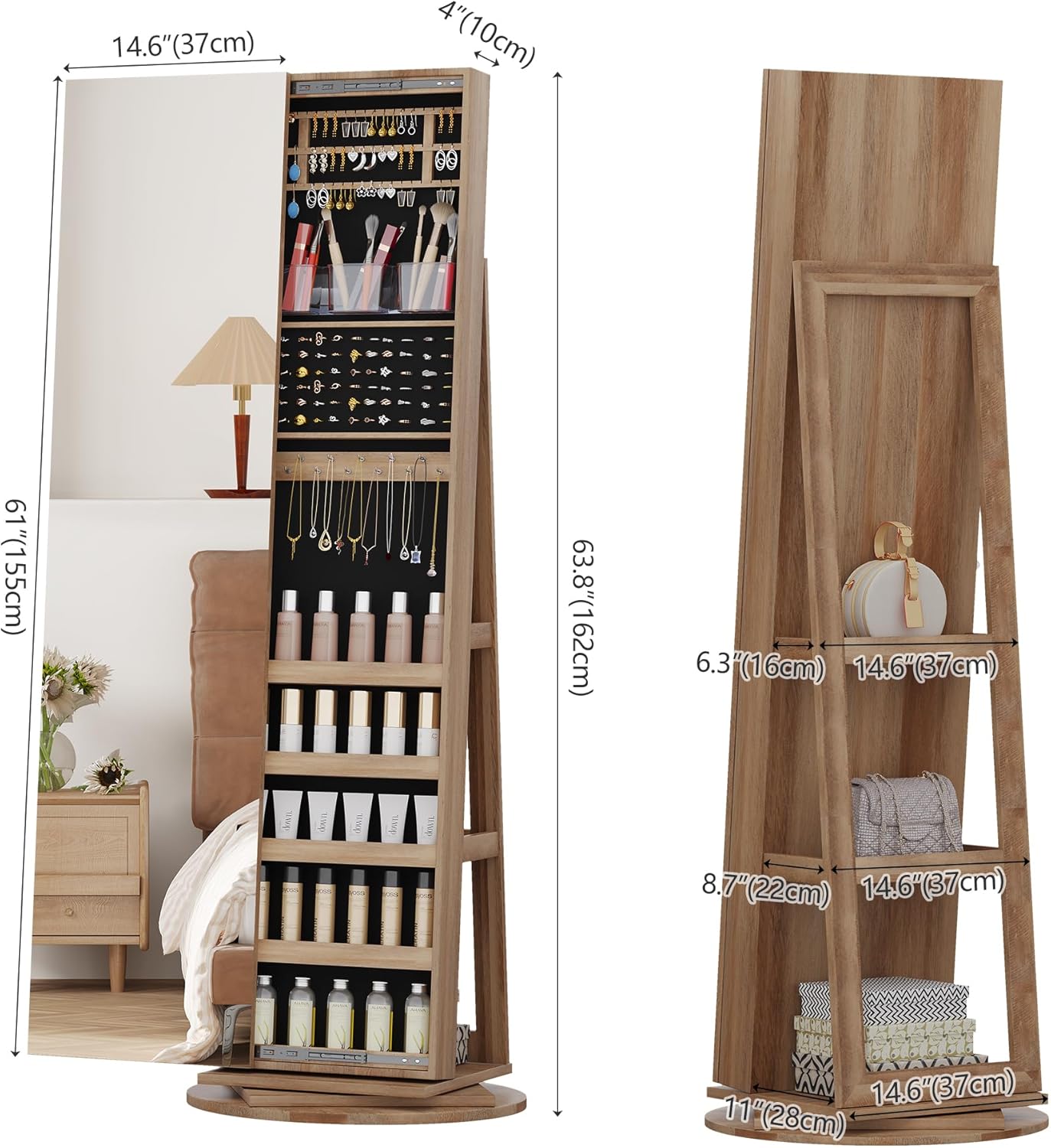 360° градус эргэдэг шүүгээтэй толь