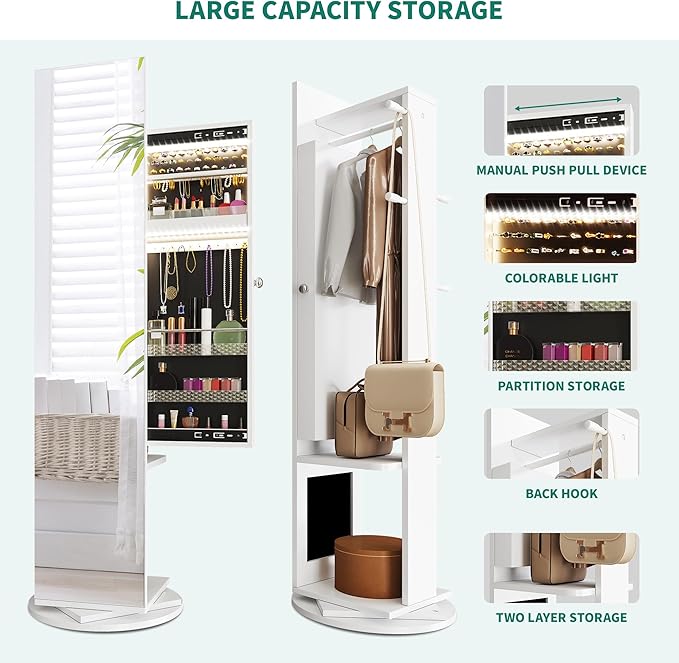 360° градус эргэдэг шүүгээтэй толь