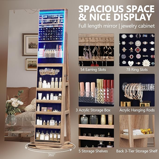 360° градус эргэдэг шүүгээтэй толь