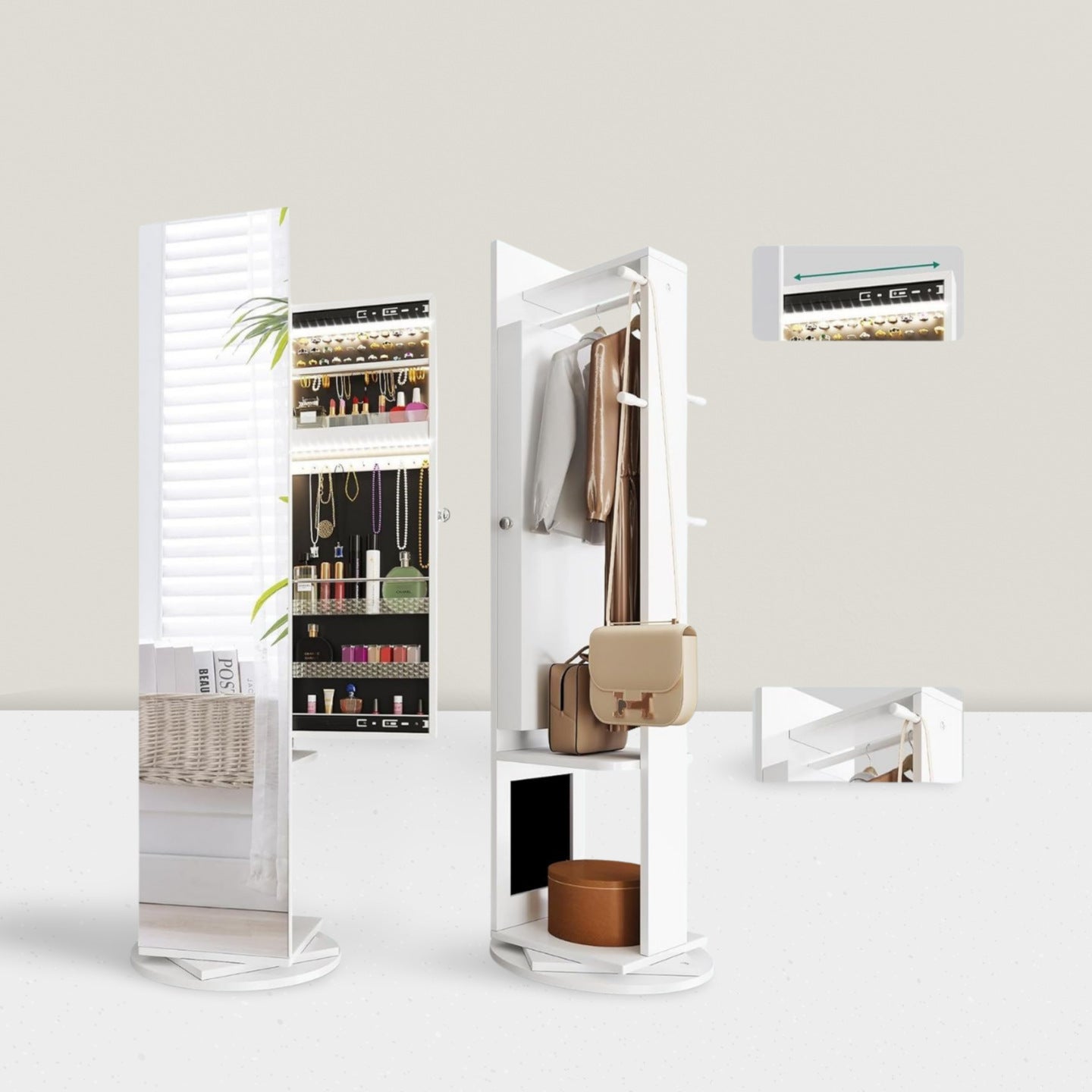 360° градус эргэдэг шүүгээтэй толь